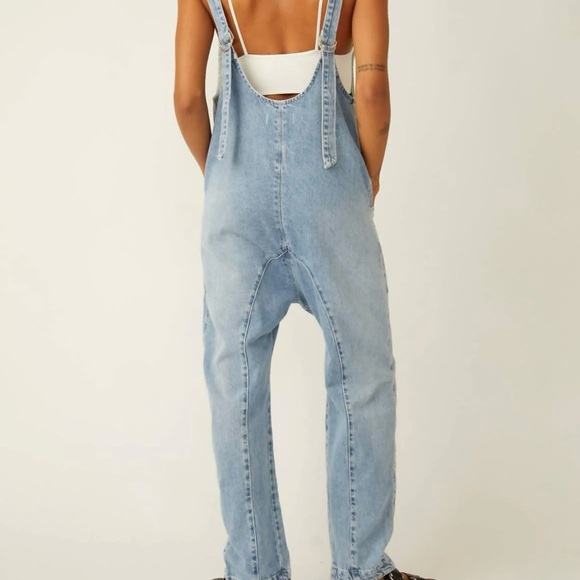 We The Free Blue Denim “High Roller” Jumpsuit/Overalls. Medium NWOT. - Picture 4 of 13